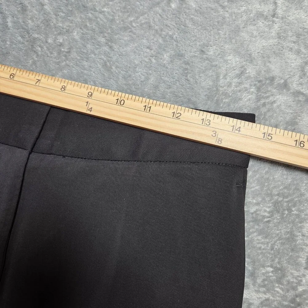 Quince Pants Womens 10 Black Stretch Crepe Classic Trousers Office Luxury